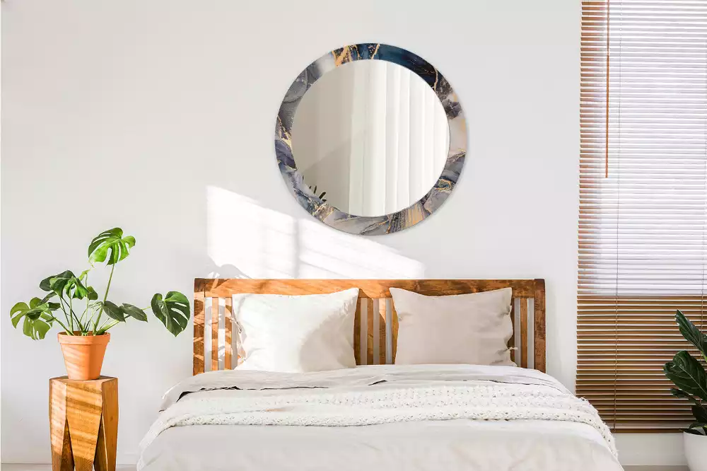 Miroir rond cadre avec impression Peintures abstraites