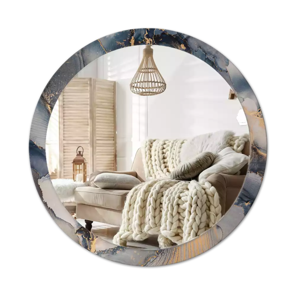 Miroir rond cadre avec impression Peintures abstraites