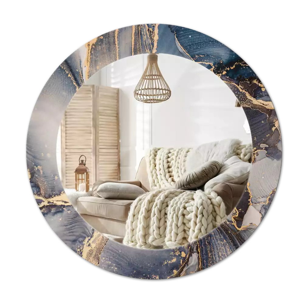 Miroir rond cadre avec impression Peintures abstraites