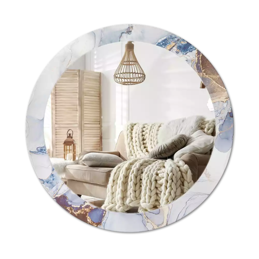 Miroir rond avec décoration Art abstrait