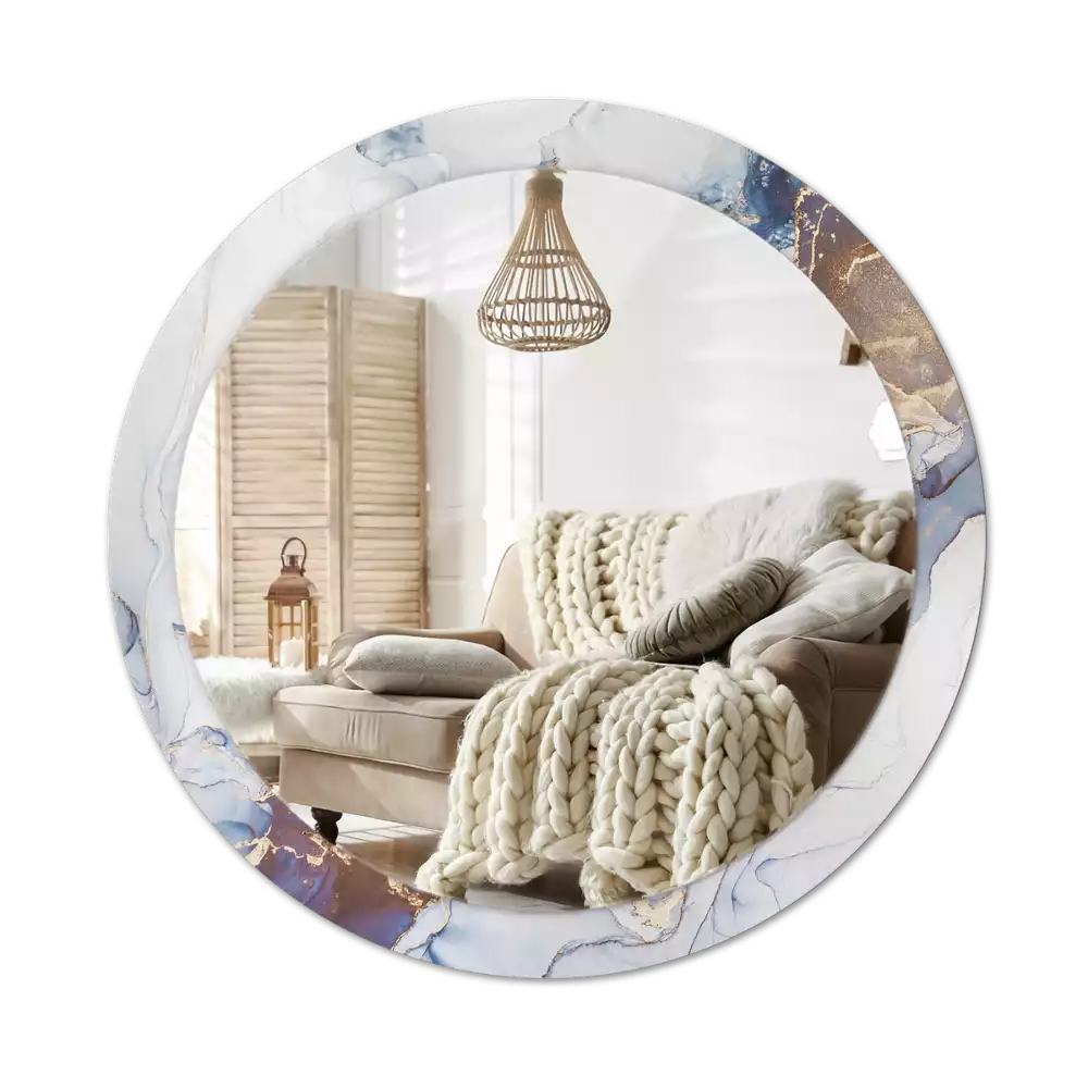 Miroir rond avec décoration Art abstrait