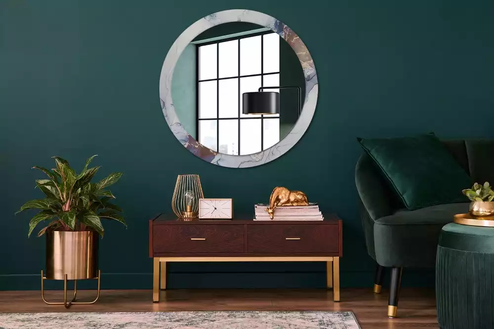 Miroir rond avec décoration Art abstrait