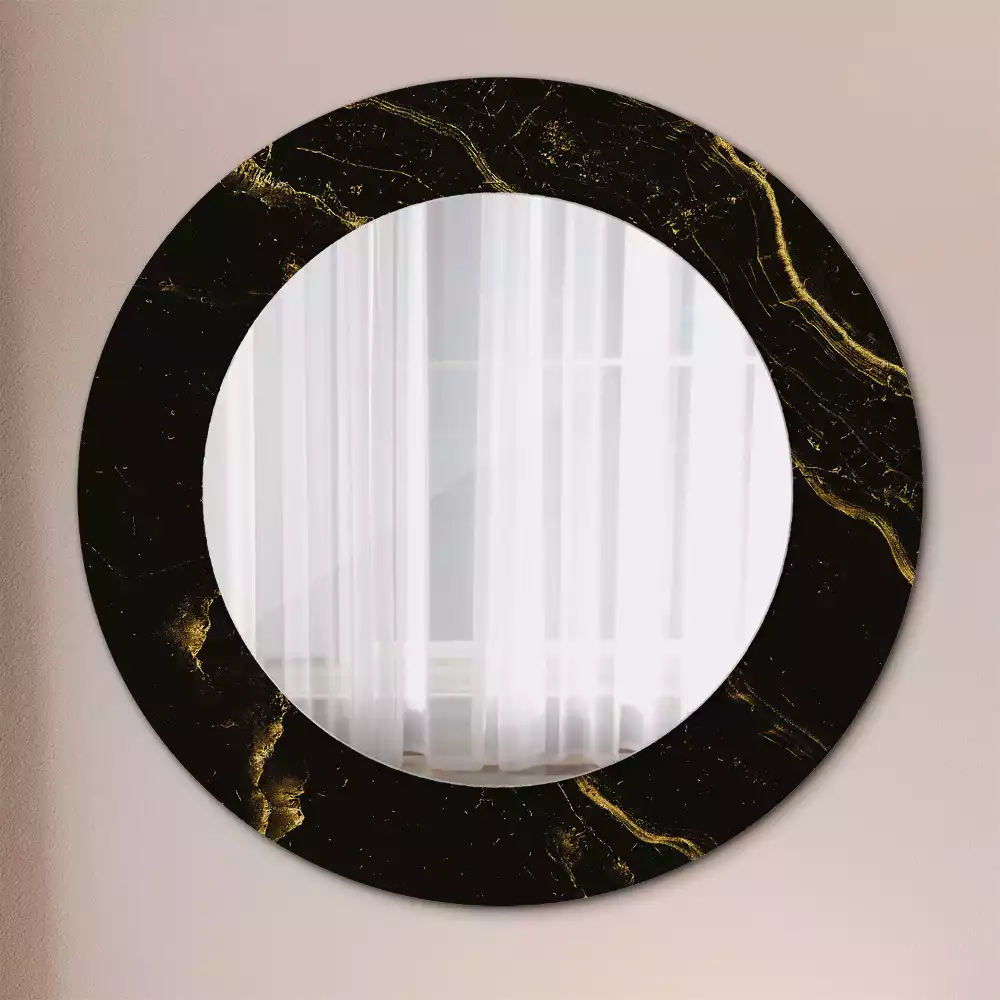 Miroir rond avec décoration Petit marbre noir