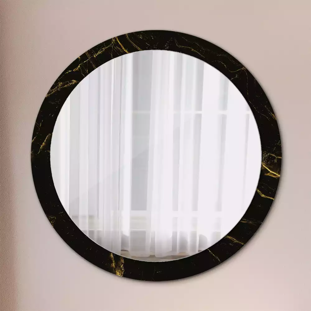 Miroir rond avec décoration Petit marbre noir