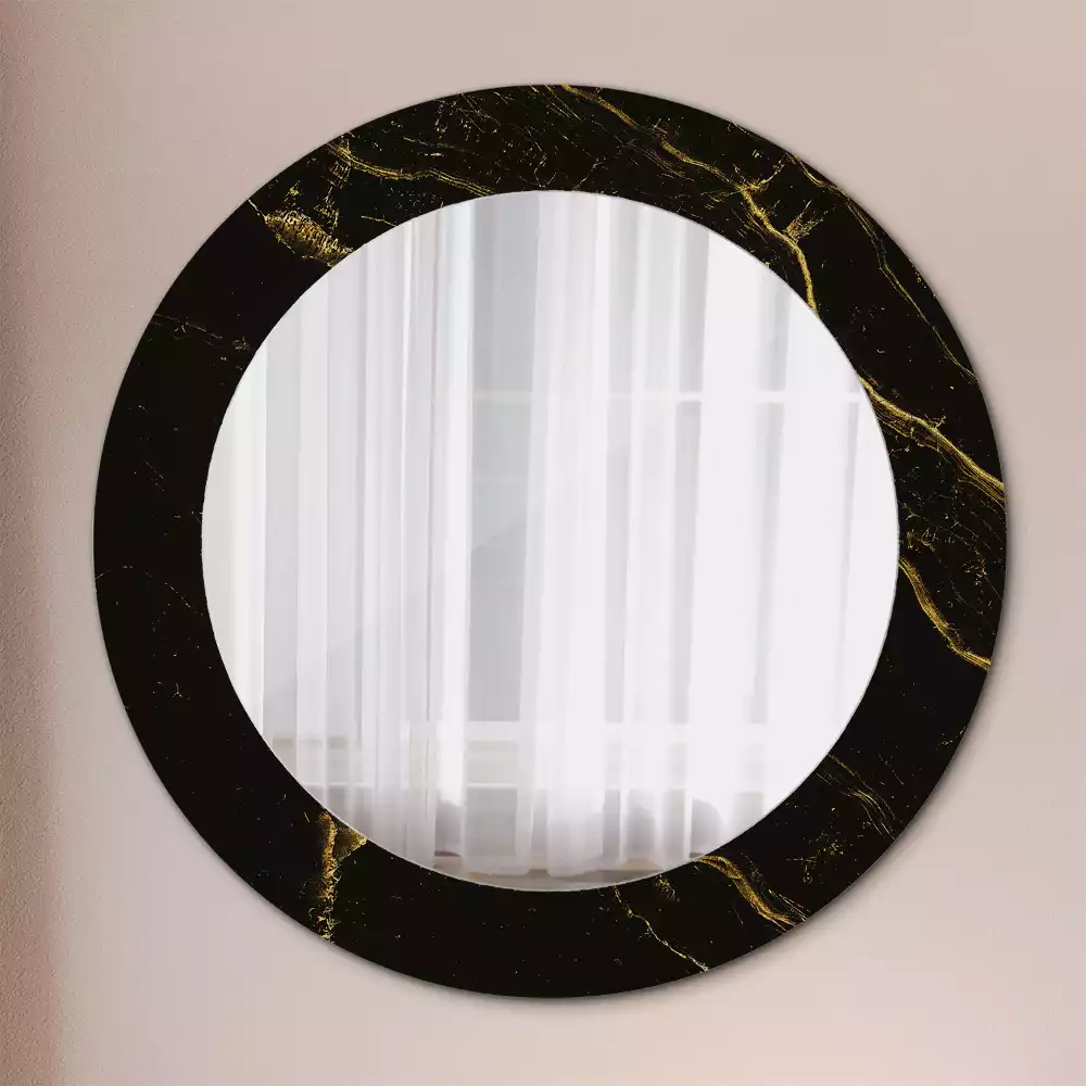 Miroir rond avec décoration Petit marbre noir