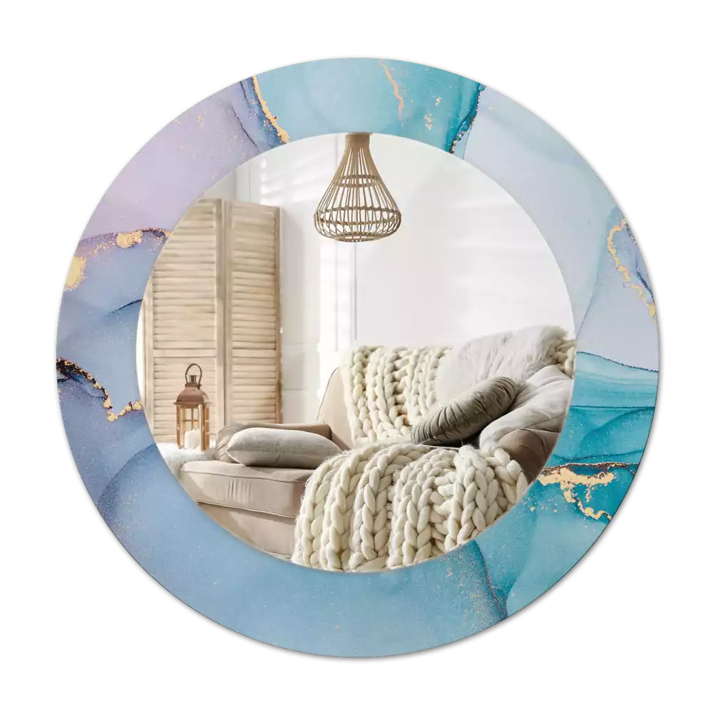 Miroir rond avec décoration Fluide abstrait