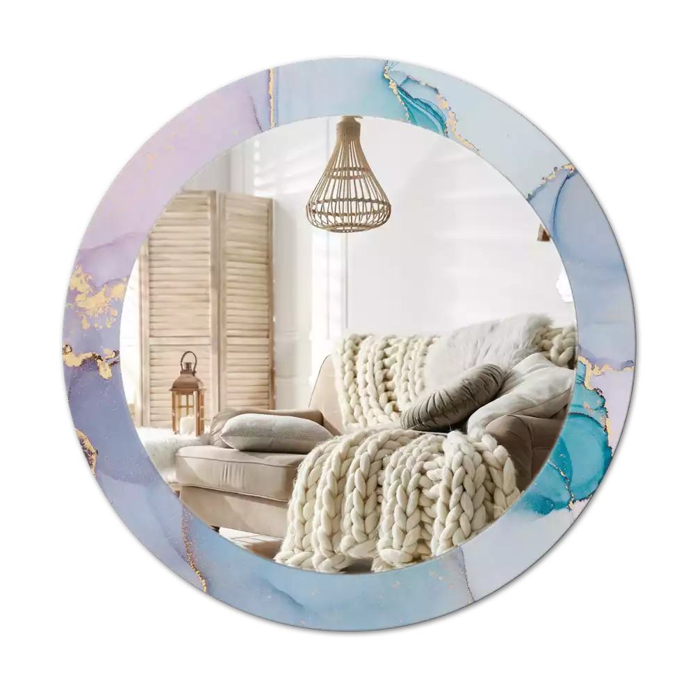 Miroir rond avec décoration Fluide abstrait