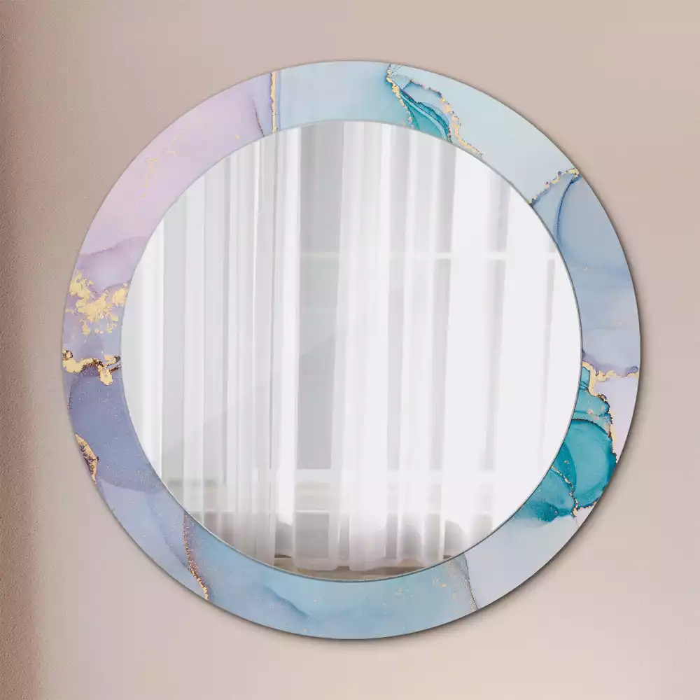 Miroir rond avec décoration Fluide abstrait