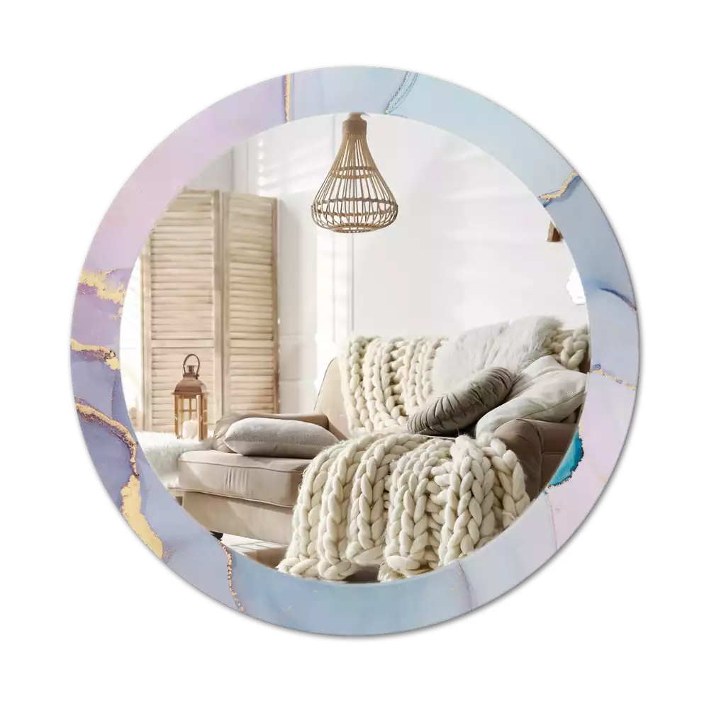 Miroir rond avec décoration Fluide abstrait