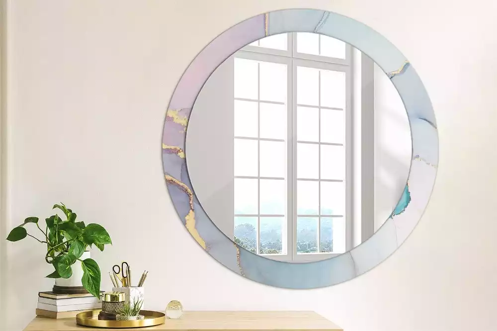 Miroir rond avec décoration Fluide abstrait