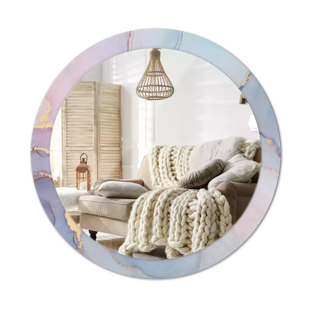 Miroir rond avec décoration Fluide abstrait