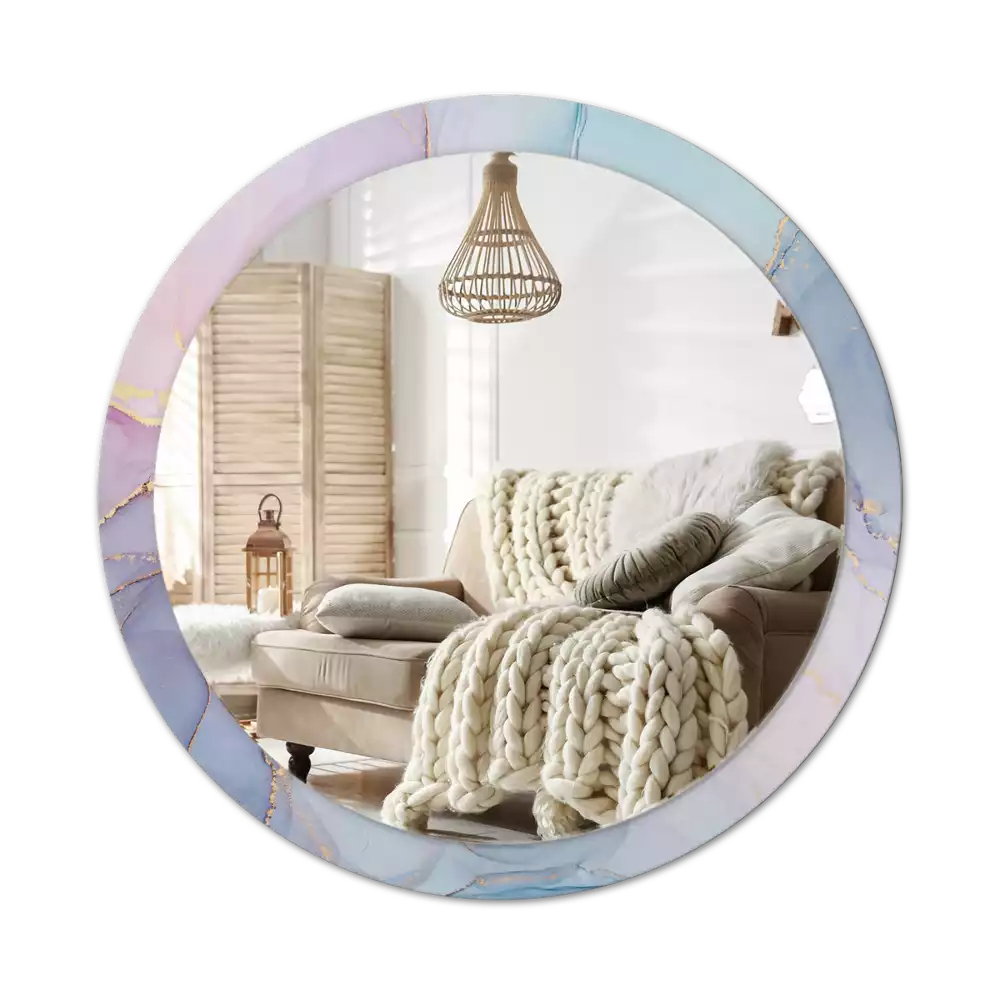 Miroir rond avec décoration Fluide abstrait
