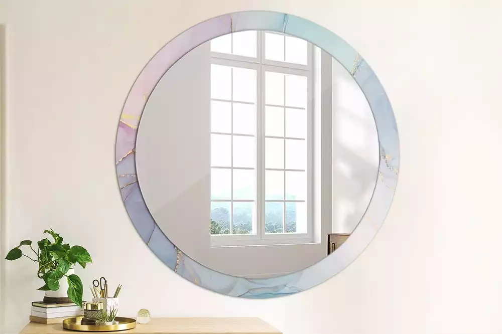Miroir rond avec décoration Fluide abstrait