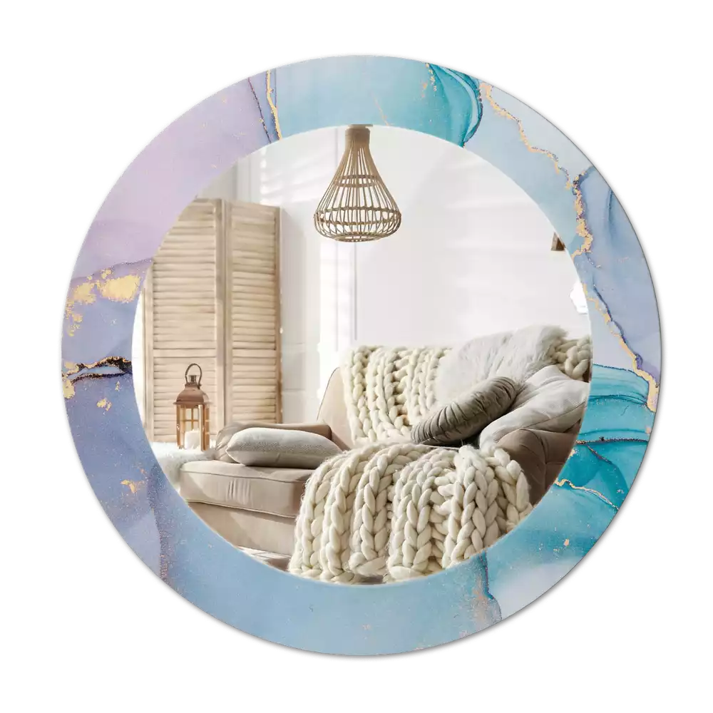 Miroir rond avec décoration Fluide abstrait
