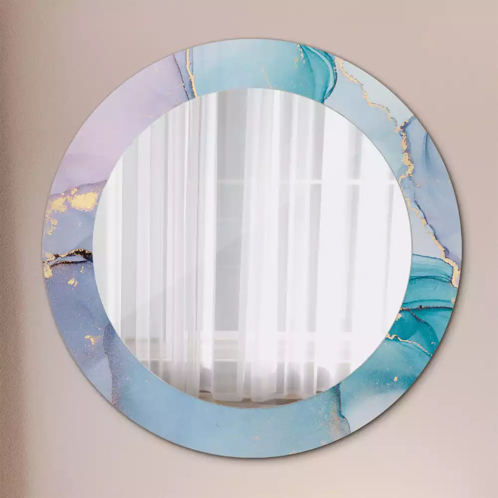 Miroir rond avec décoration Fluide abstrait