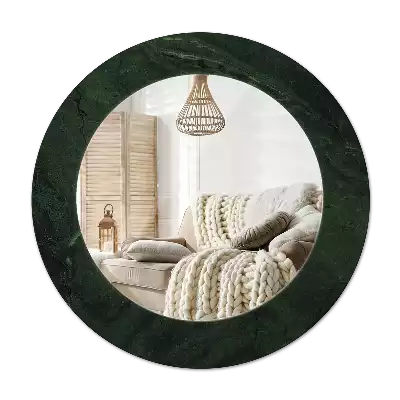 Miroir rond imprimé Petit marbre vert