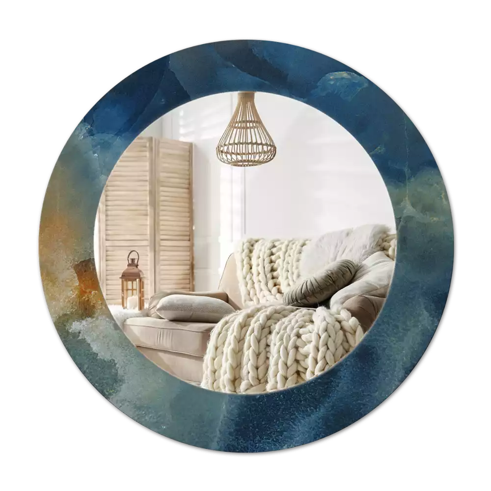 Miroir rond imprimé Marbre onyx