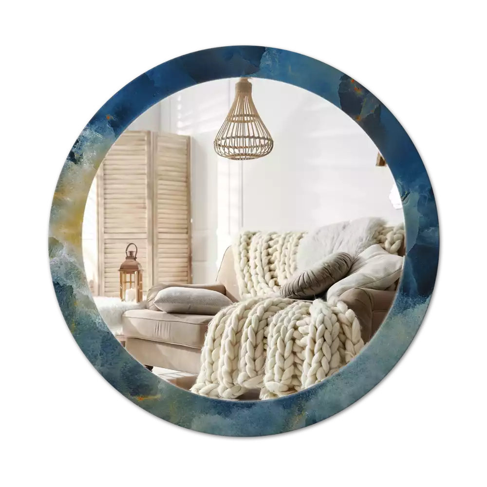 Miroir rond imprimé Marbre onyx