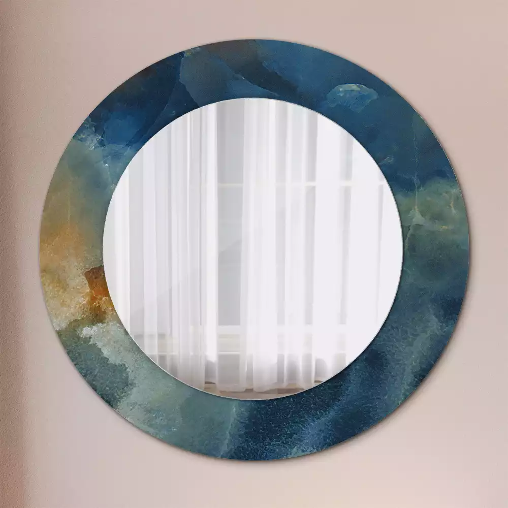 Miroir rond imprimé Marbre onyx