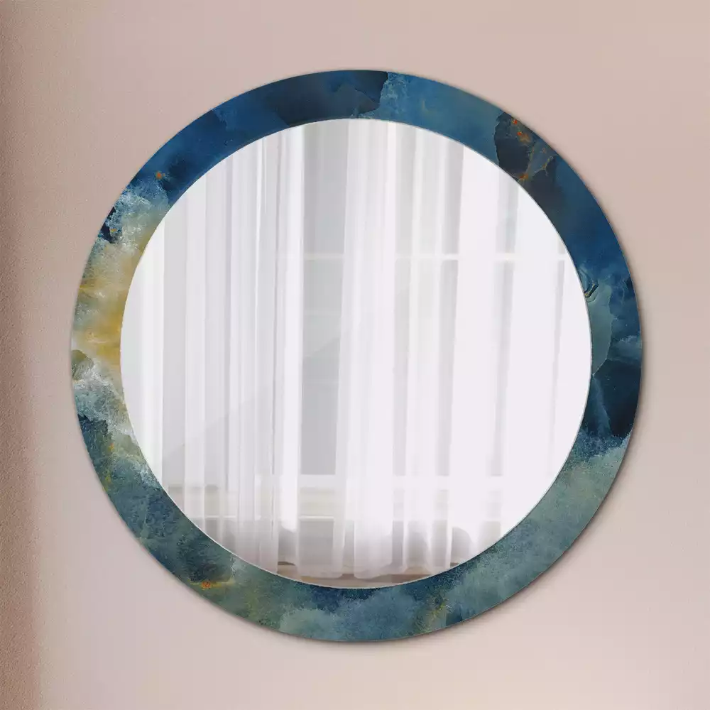 Miroir rond imprimé Marbre onyx