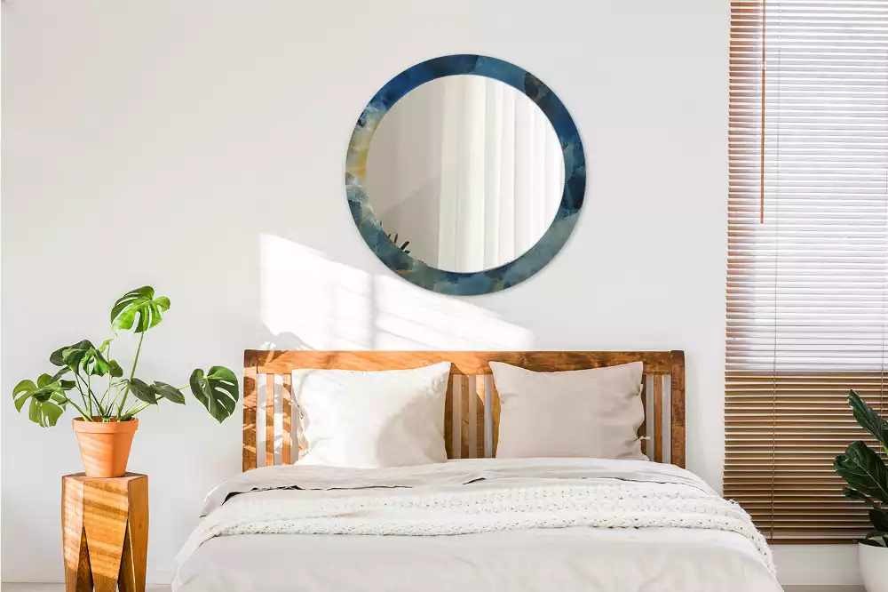 Miroir rond imprimé Marbre onyx