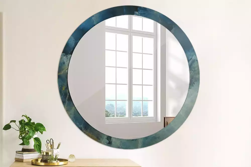 Miroir rond imprimé Marbre onyx