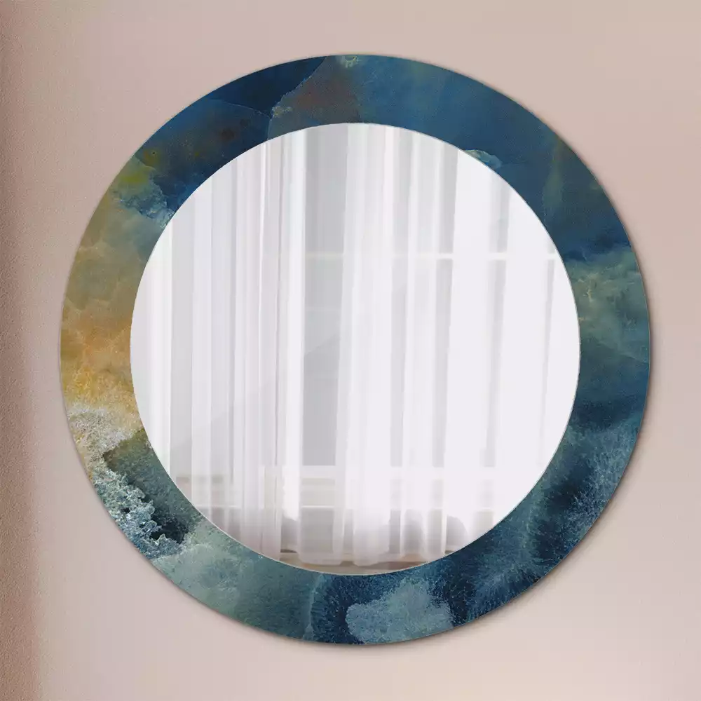 Miroir rond imprimé Marbre onyx