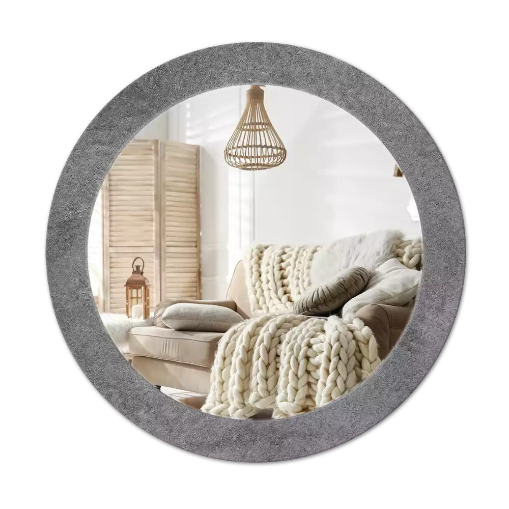 Miroir rond imprimé Texture béton