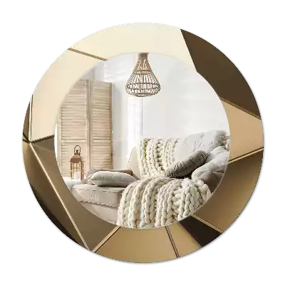 Miroir rond cadre avec impression Abstraction moderne