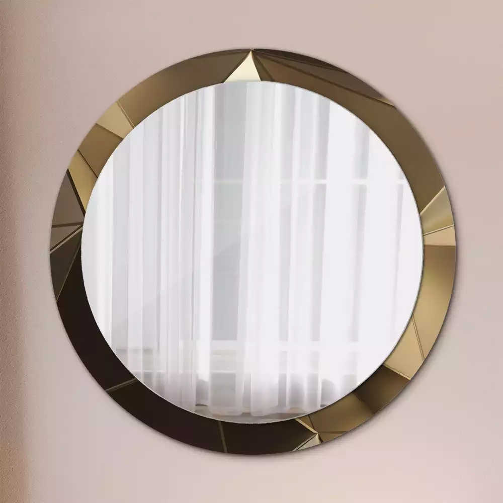 Miroir rond cadre avec impression Abstraction moderne