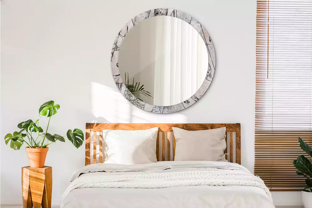 Miroir rond imprimé Abstraction animale