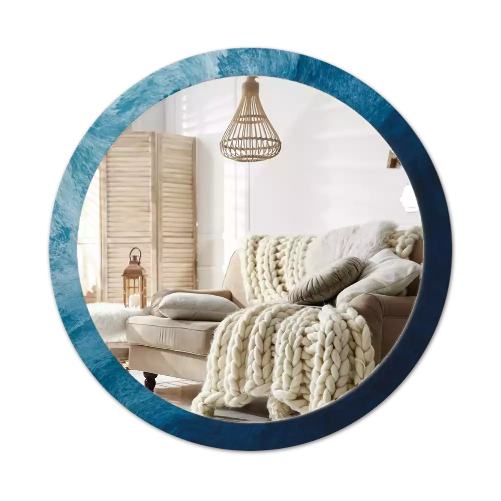 Miroir rond avec décoration Art abstrait