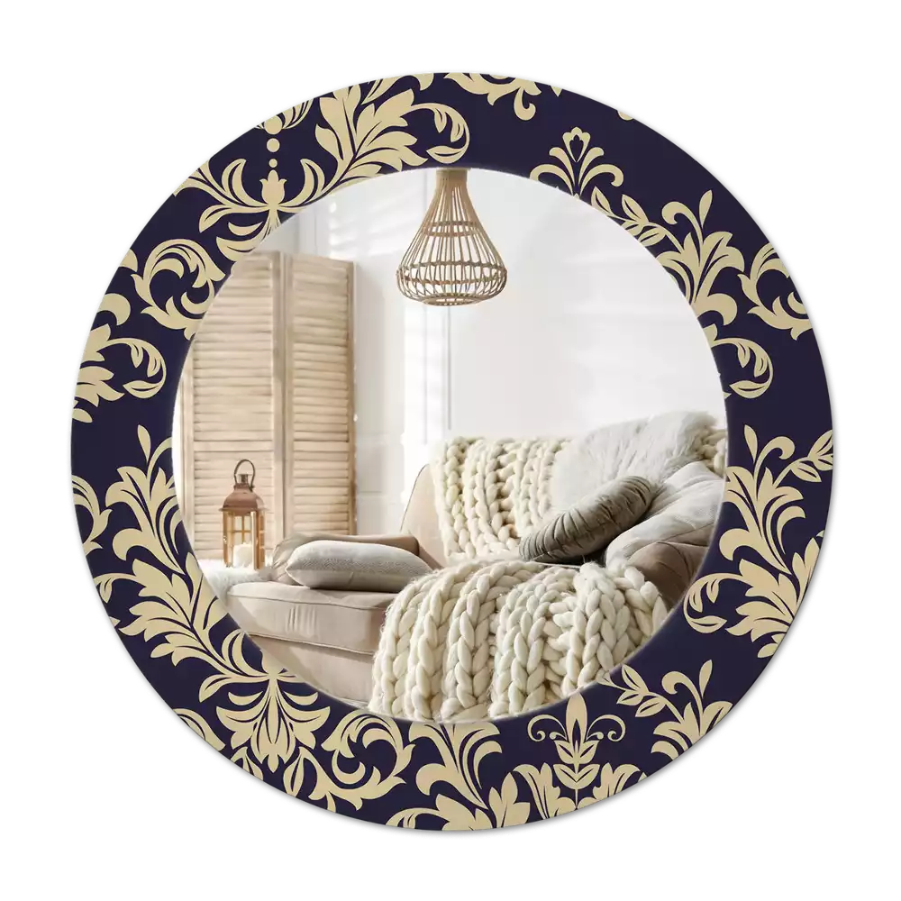Miroir rond avec décoration Motif floral
