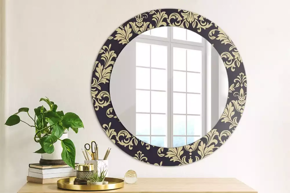 Miroir rond avec décoration Motif floral