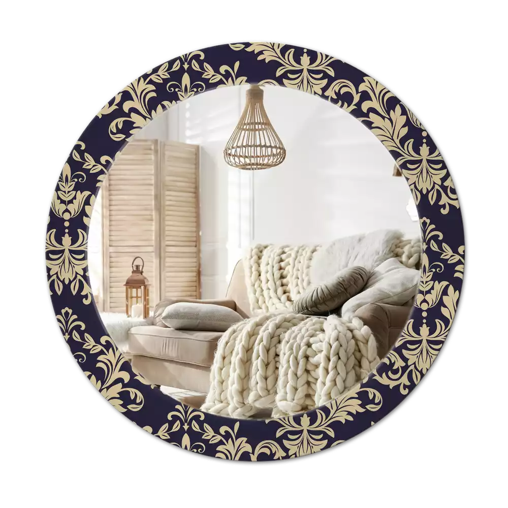 Miroir rond avec décoration Motif floral