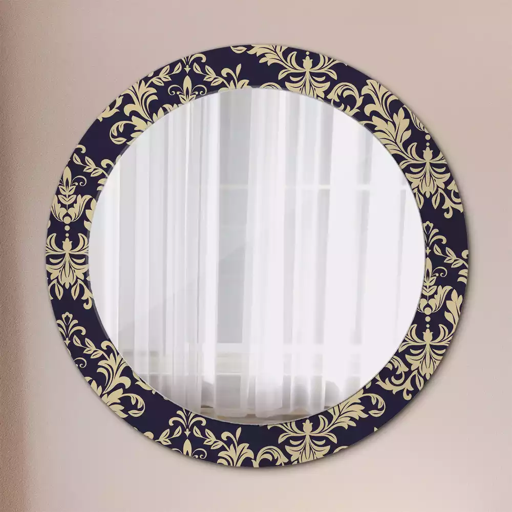 Miroir rond avec décoration Motif floral