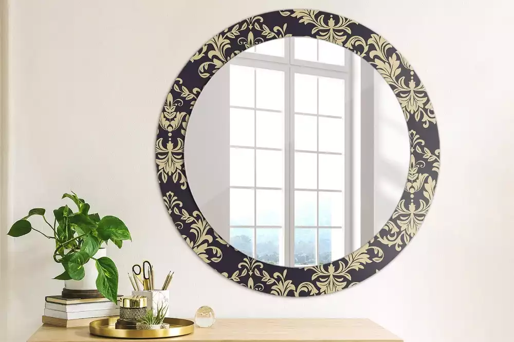 Miroir rond avec décoration Motif floral