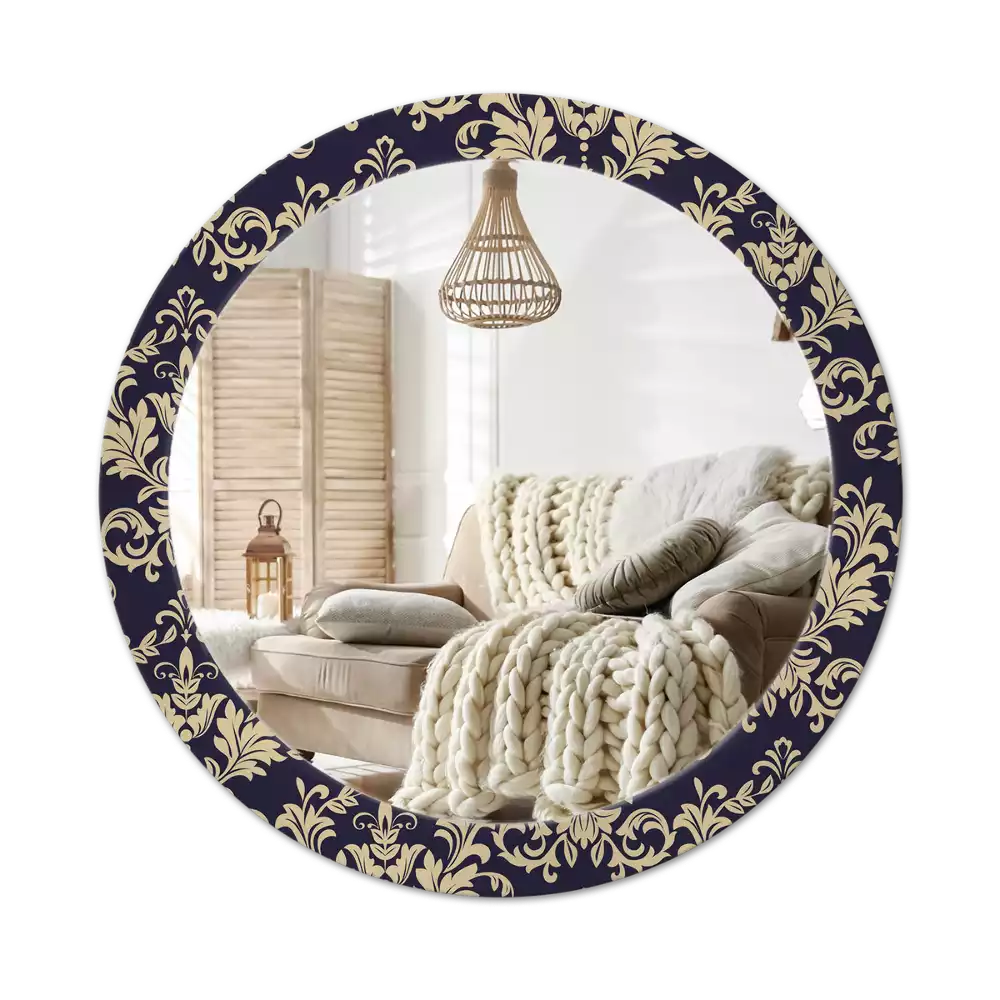 Miroir rond avec décoration Motif floral