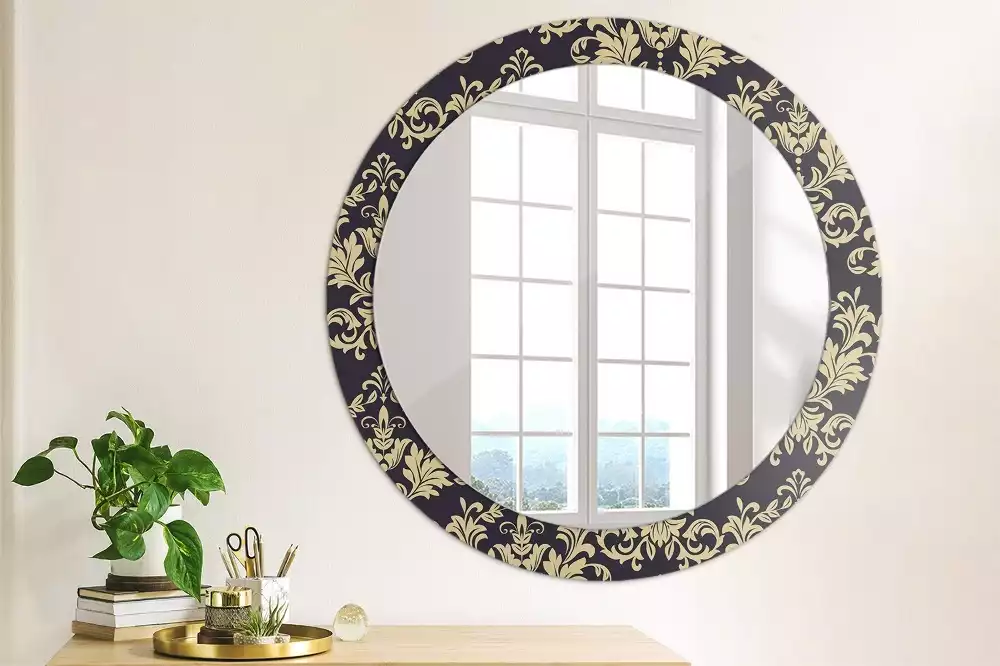Miroir rond avec décoration Motif floral