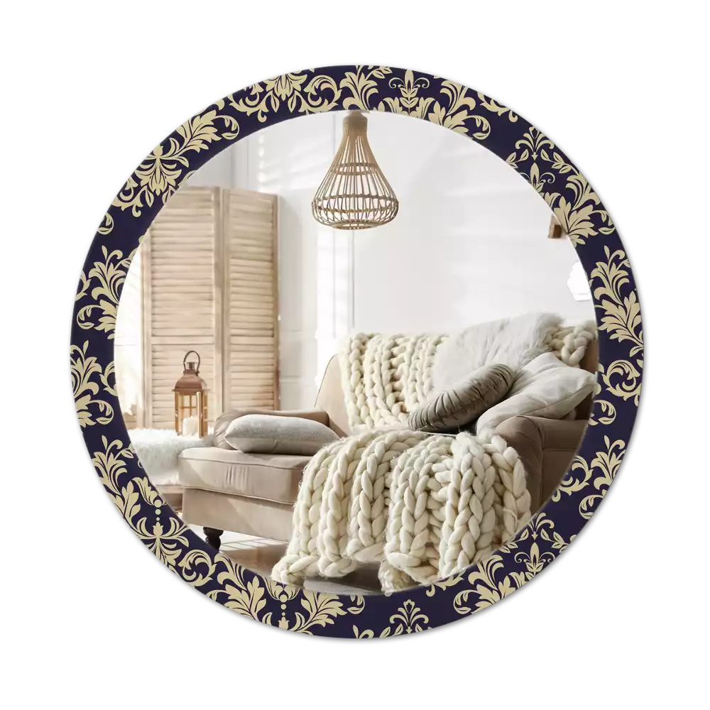 Miroir rond avec décoration Motif floral