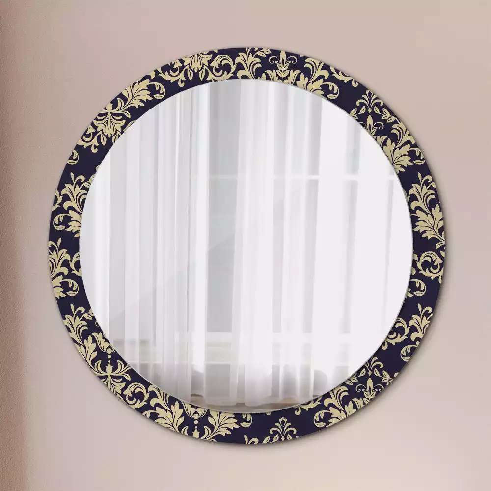 Miroir rond avec décoration Motif floral