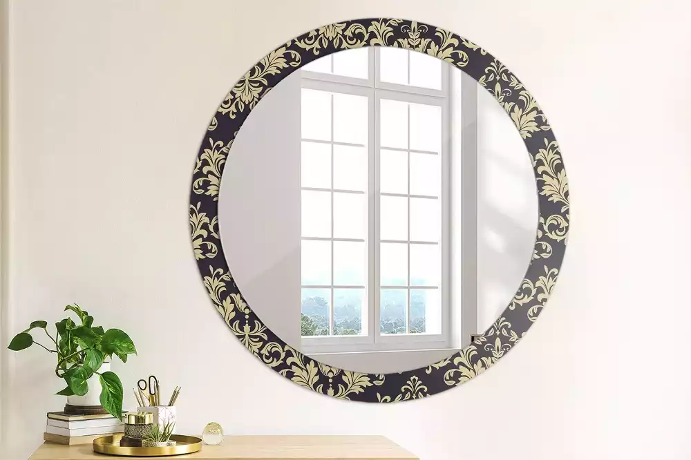 Miroir rond avec décoration Motif floral