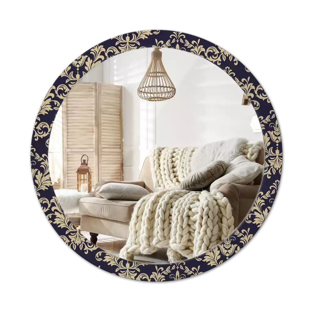 Miroir rond avec décoration Motif floral