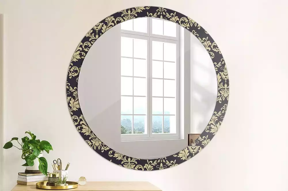 Miroir rond avec décoration Motif floral