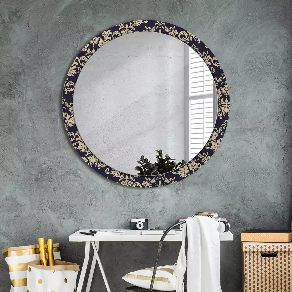 Miroir rond avec décoration Motif floral