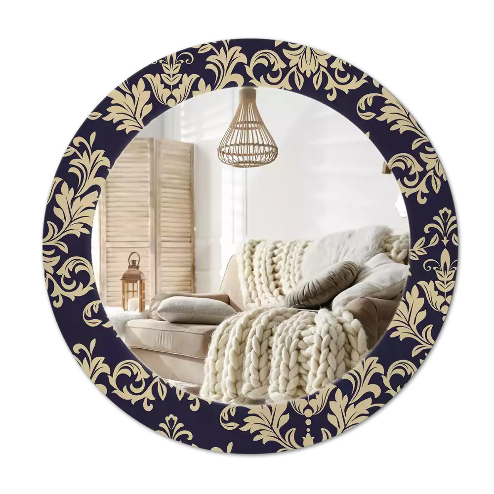 Miroir rond avec décoration Motif floral