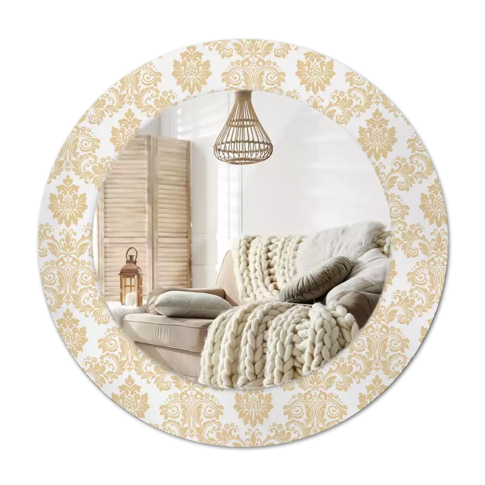 Miroir rond avec décoration Motif baroque