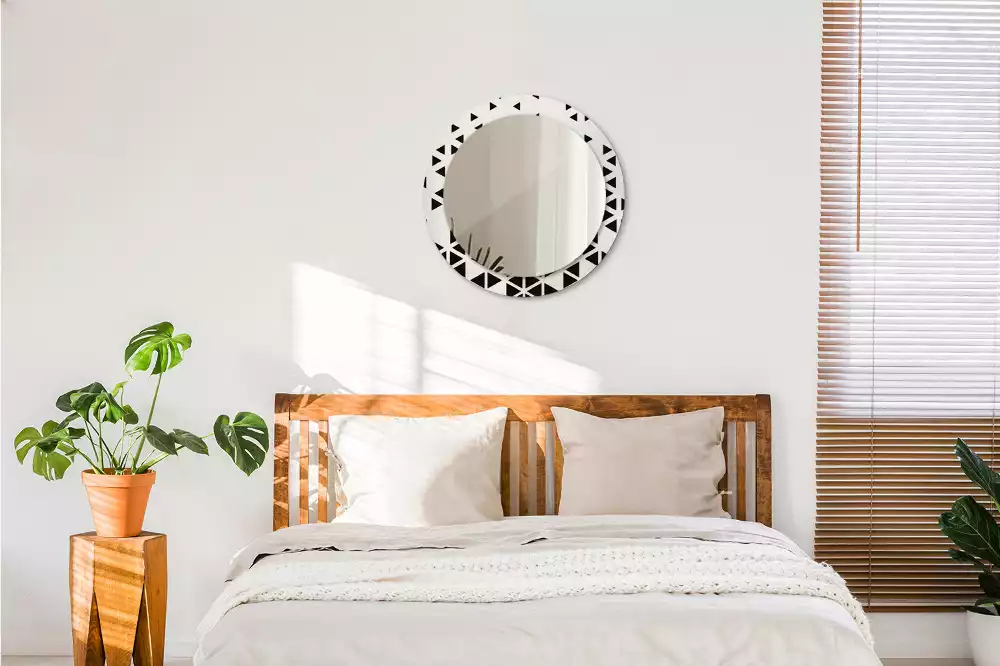 Miroir rond imprimé Abstraction géométrique