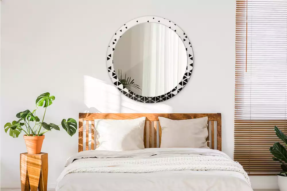 Miroir rond imprimé Abstraction géométrique