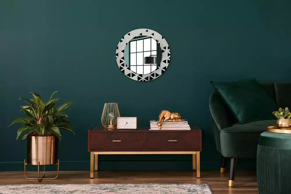 Miroir rond imprimé Abstraction géométrique